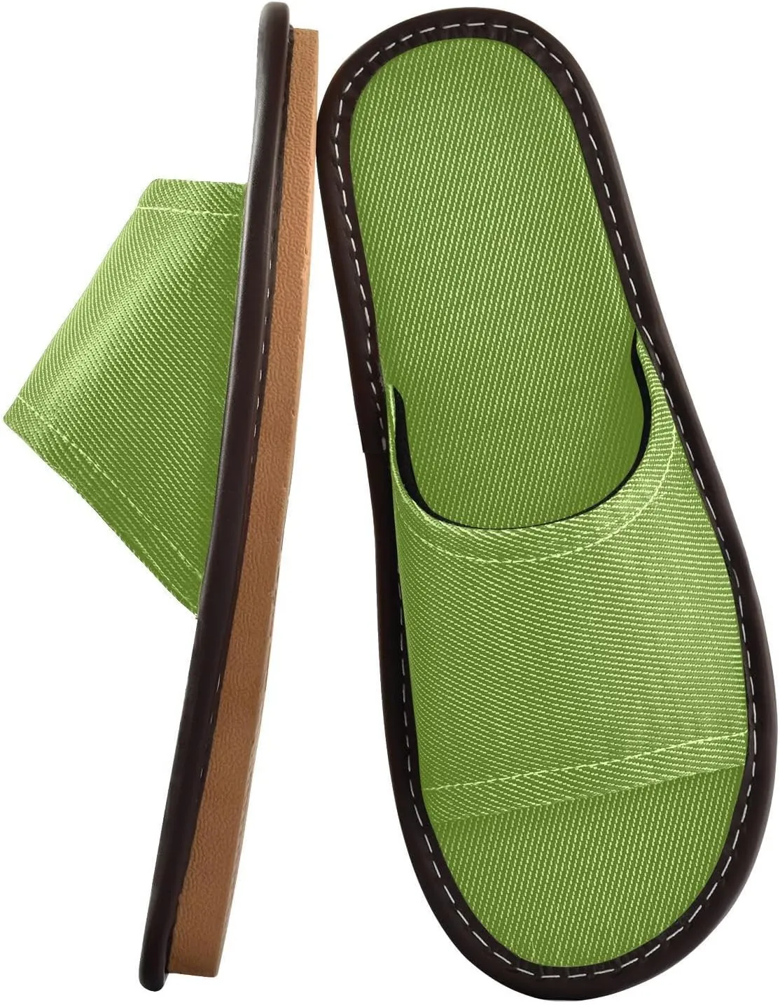 Beige Green Women Men's Spa Shower Slippers Reusable Dorm Home Slides for Home Outdoor Beach