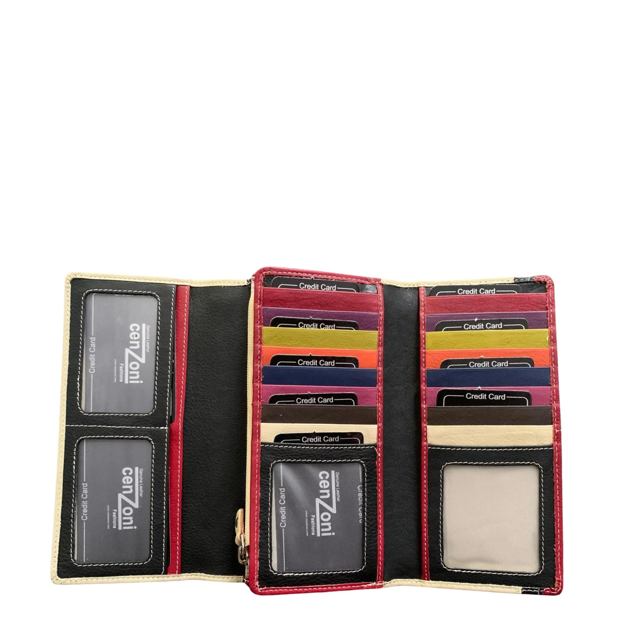 Beige Multicoloured Ladies Wallet - ZMLW036C