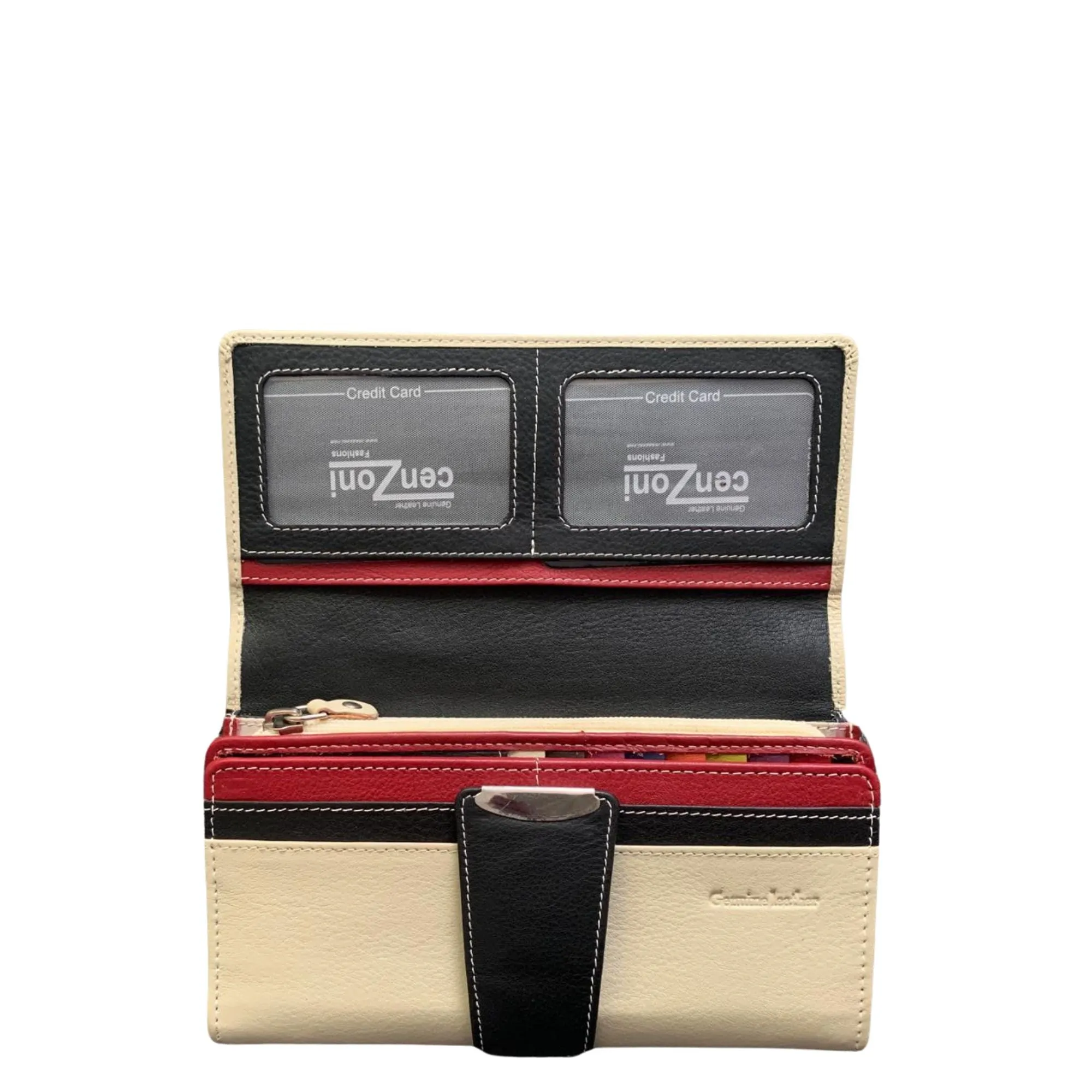 Beige Multicoloured Ladies Wallet - ZMLW036C