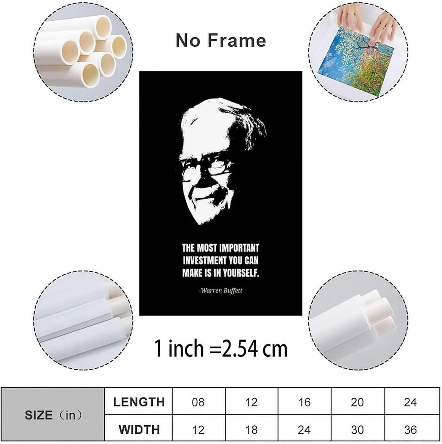 Berkshire Hathaway Chairman Warren Buffett Quotes Poster (1) Canvas Painting Posters And Prints Wall Art for Living Room Bedroom Decor 16x24inch(40x60cm) Unframe-style