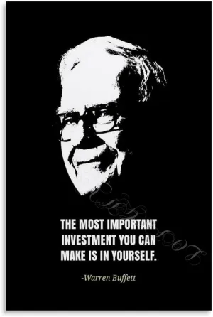 Berkshire Hathaway Chairman Warren Buffett Quotes Poster (1) Canvas Painting Posters And Prints Wall Art for Living Room Bedroom Decor 16x24inch(40x60cm) Unframe-style