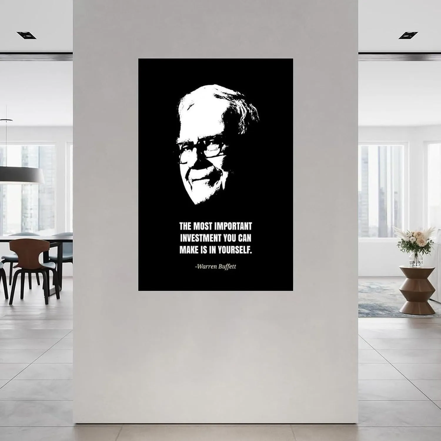 Berkshire Hathaway Chairman Warren Buffett Quotes Poster (1) Canvas Painting Posters And Prints Wall Art for Living Room Bedroom Decor 16x24inch(40x60cm) Unframe-style