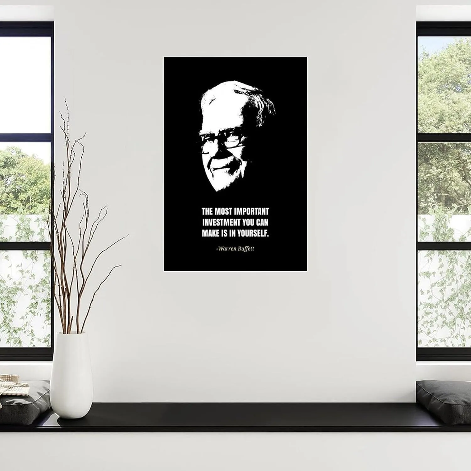 Berkshire Hathaway Chairman Warren Buffett Quotes Poster (1) Canvas Painting Posters And Prints Wall Art for Living Room Bedroom Decor 16x24inch(40x60cm) Unframe-style