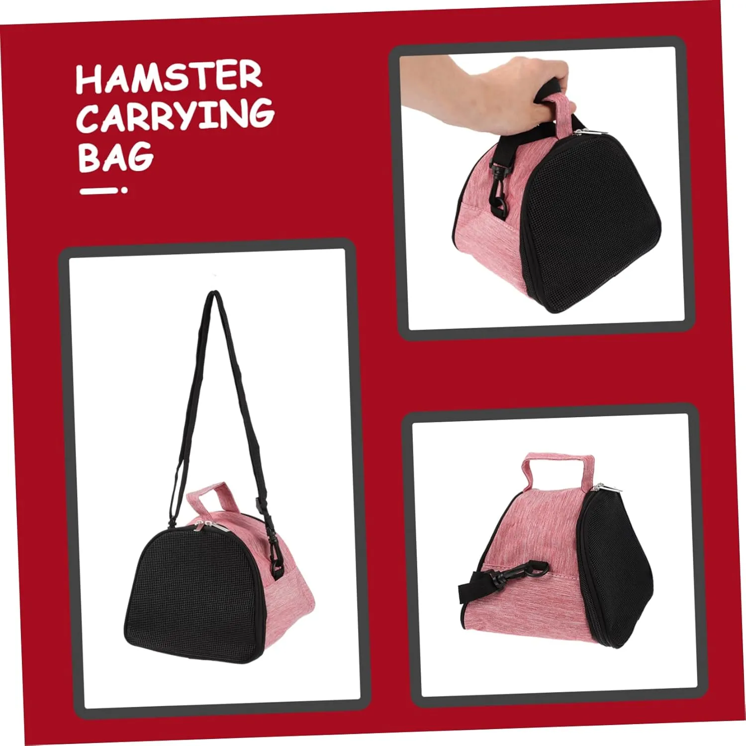 BESPORTBLE Hamster Travel Bag Guinea Pig Carrier Bunny Carrier Rat Carrier Pet Supplies Breathable Mesh Easy to Open Zipper Sturdy for Small Pet Travel