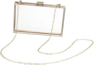BESPORTBLE Portable Square Shoulder Bag Acrylic Handbag Chain Straps Fashion Mini Purse for Women Suitable for Work Travel