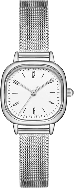 BESTKANG Women's Mesh Bracelet Watch Retro Square Stainless Steel Ladies Watch Dress Waterproof Analog Quartz Watches for Women