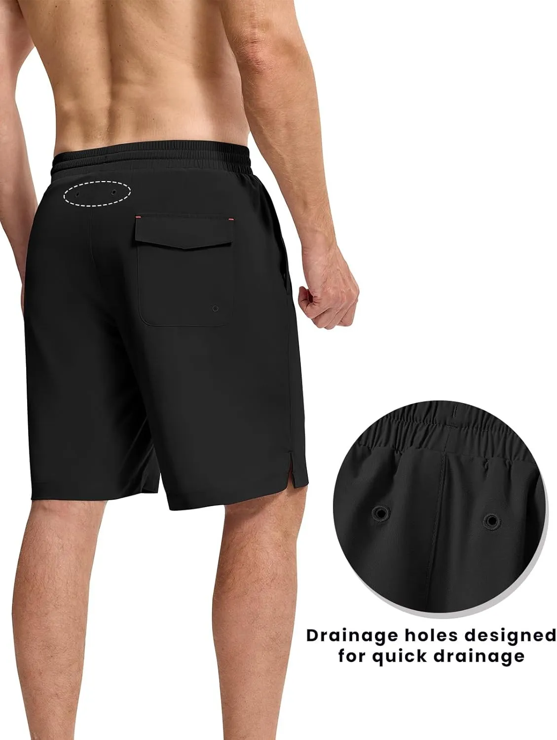 BGOWATU 2 in 1 Men's Swim Trunks Board Shorts with Compression Liner Quick Dry Bathing Suit 9" Beach Shorts with Pockets