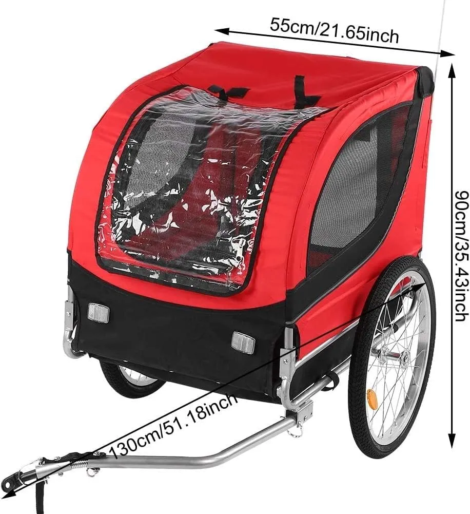 Bicycle Trailers, Dog Bike Carrier, Pet Bike Trailer, Smoothly Rolling Safety Bicycle Cart, Easy to Connect and Disconnect to Bikes