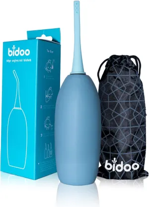 BIDOO The Universal, Portable Bidet (Aqua) with Cap and Travel Bag l Replaces Wet Wipes and Shower Toilet l Peri Bottle for Postpartum l Elder Care l New Moms l Pre and Post-Intimacy