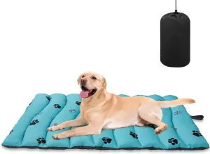 BINGPET Outdoor Travel Dog Bed for Large/Medium Dogs,Portable Waterproof Camping Mat with Carry Bag,Foldable Outside Bed,Machine Washable Indoor Pet Mat for Small,Medium and Large Dogs 26”x43”