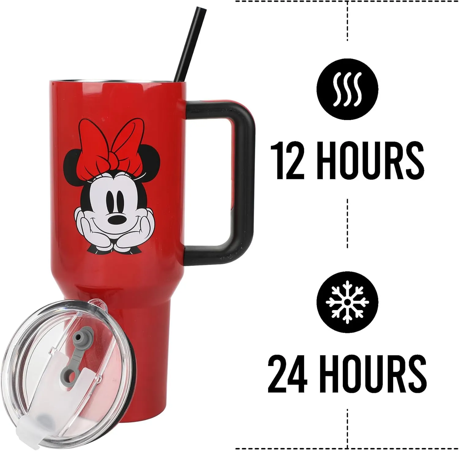 Bioworld Disney Classic Minnie Mouse 40 Oz Stainless Steel Tumbler