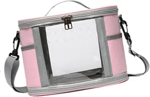 Bird Carrier Bag Bird Travel Cage Small Animal Carrier Guinea Pig Carrier for Budgies, Sugar, Glider Small Pets Lovebirds, Pink S