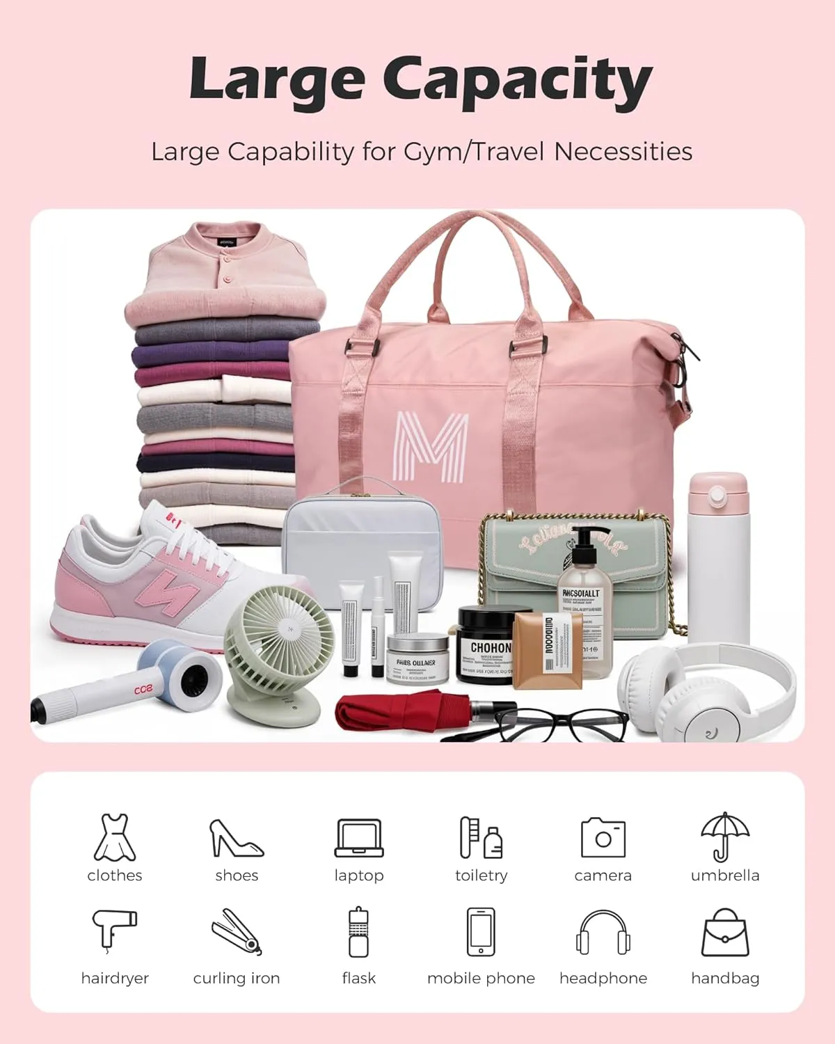 Birthday Gifts for 6 7 8 9 10 Year Old Girls, Initial Travel Duffel Bag, Weekender Bag，Monogram Overnight Bag Wedding Girlfriend Birthday Gifts for Women Gifts for Teen Girls (Letter W)