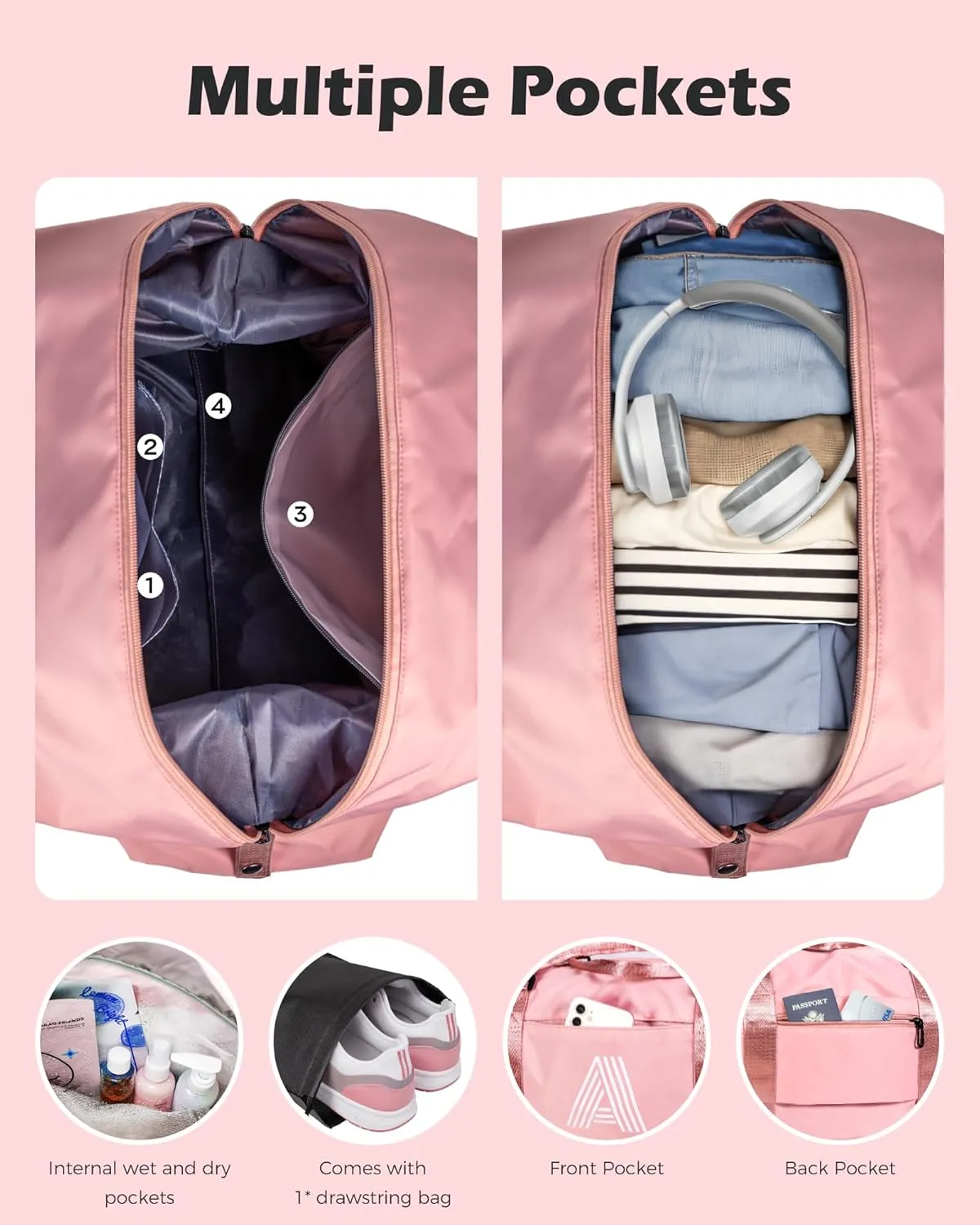 Birthday Gifts for 6 7 8 9 10 Year Old Girls, Initial Travel Duffel Bag, Weekender Bag，Monogram Overnight Bag Wedding Girlfriend Birthday Gifts for Women Gifts for Teen Girls (Letter W)