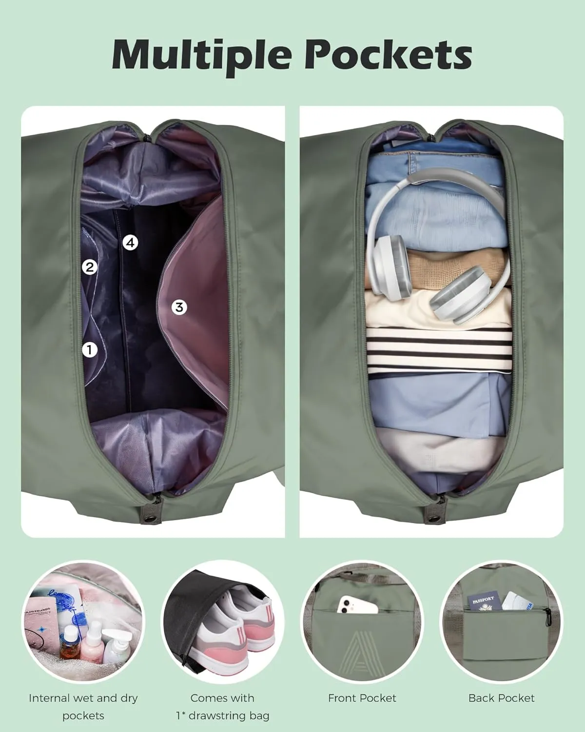 Birthday Gifts for Teen Girls, Initial Travel Duffel Bag, Sports Gym Bag, Personalized Weekender Bag,Monogram Overnight Bag, Birthday Gifts Daughter Gifts Friend Gifts (Letter D)