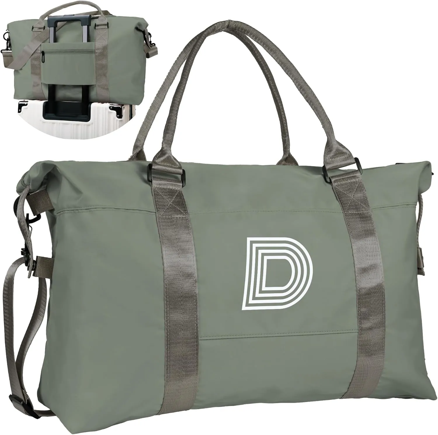 Birthday Gifts for Teen Girls, Initial Travel Duffel Bag, Sports Gym Bag, Personalized Weekender Bag,Monogram Overnight Bag, Birthday Gifts Daughter Gifts Friend Gifts (Letter D)