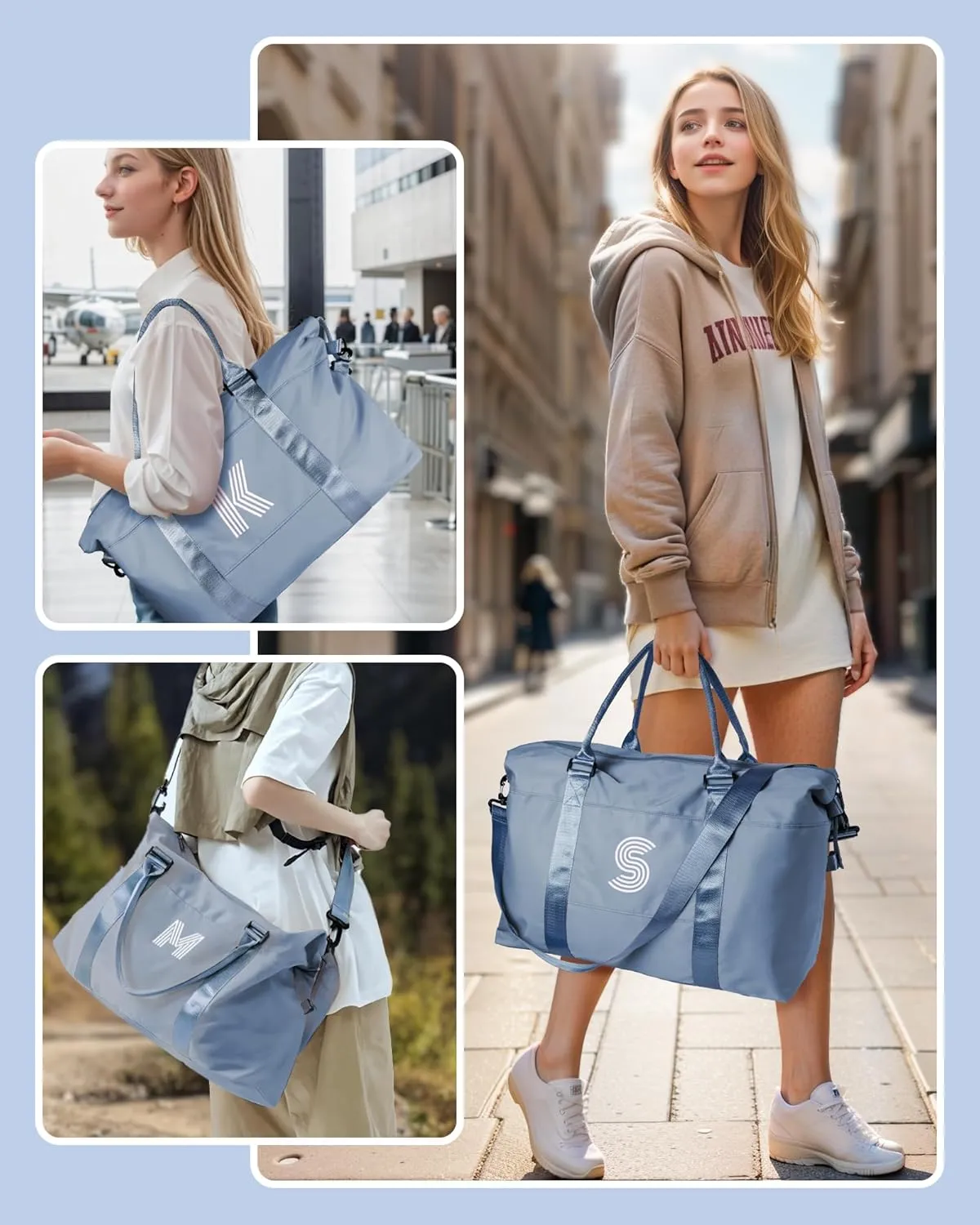 Birthday Gifts for Women, Initial Travel Duffel Bag, Duffel Bag,Personalized Weekender Bag，Monogram Overnight Bag Wedding Girlfriend Birthday Gifts for Women Gifts for Teen Girls (Letter W)