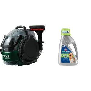 Bissell Little Green Pro Commercial Spot Cleaner BGSS1481 & BISSELL Professional Pet Urine Eliminator   Oxy Carpet Cleaning Formula, 48 oz, 1990, 48 Ounce