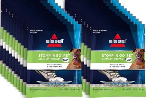 Bissell Stomp 'N Go Pet Lifting Pads   Oxy for Stain Removal on Carpet & Area Rug Cleaning, 20 Pack