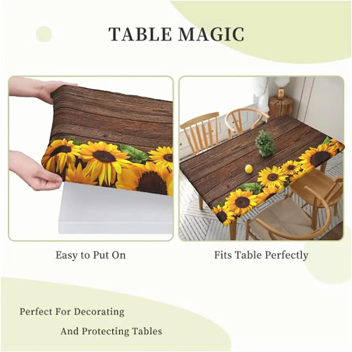 Black and Blue Fitted Table Cover for Square Tables Swimming Ocean Cartoon Protector with Elastic for Rectangle Picnic Tables, Washable Animal Fits up 5 Foot Tables