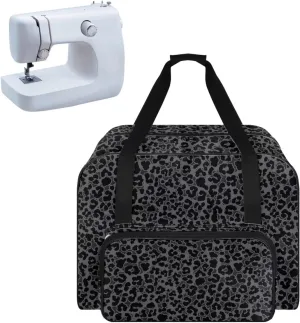 Black Leopard Knitting Tote Bag, Large Capacity Yarn Storage Organizer for Carrying Projects, Knitting Needles, Crochet Hooks and Other Accessories