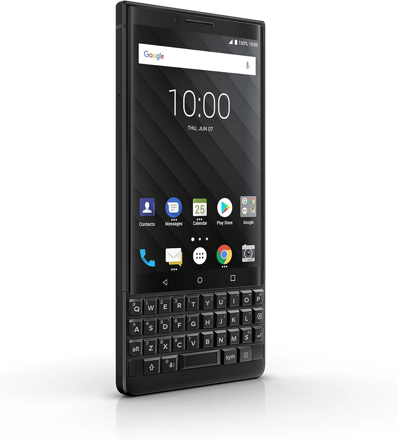 BlackBerry KEY2 64GB (Single-SIM, BBF100-1, QWERTY Keypad) (GSM Only, No CDMA) Factory Unlocked SIM-Free 4G/LTE Smartphone - International Version (Black) - No warranty in the USA (Renewed)
