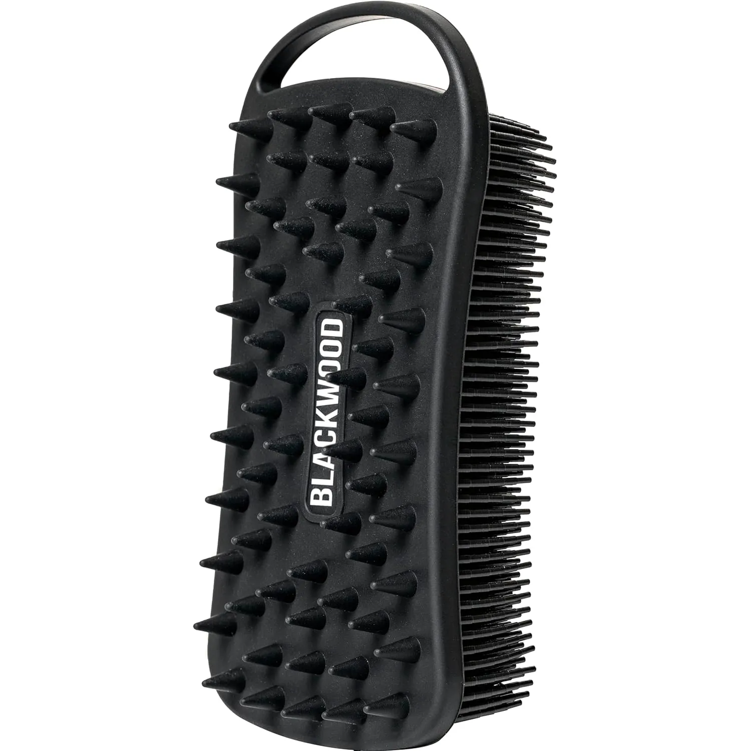 Blackwood For Men Double Duty Beard & Body Scrubber - Dual-Sided Men's Shower Tool - Handheld Body Wash Brush with Long Soft Silicone Bristles for Deep Cleaning - Short Exfoliating Tips for Beard Care