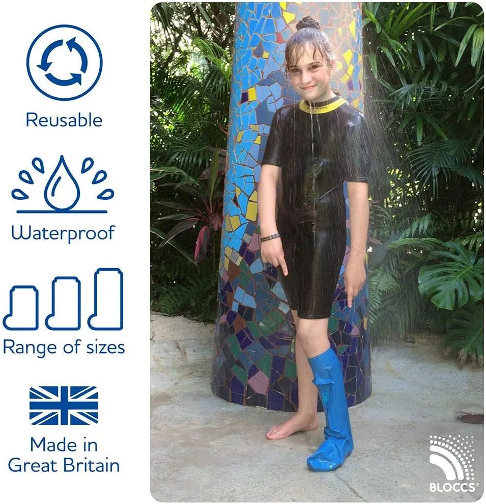 Bloccs 100% Waterproof Cast Covers for Shower Leg Kids- Swim Cover, Cast Bag for Bath. Durable Cast Sleeve for Swimming - #CL78-S Small