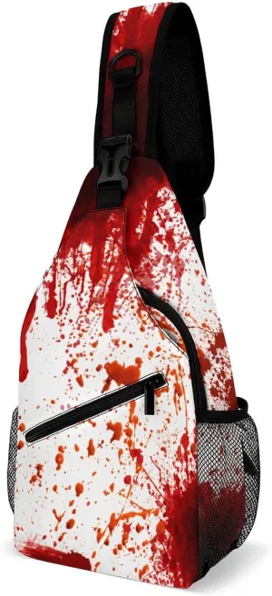 Blood Splatter Horror A Spacious And Large Capacity Portable Adjustable Chest Bag