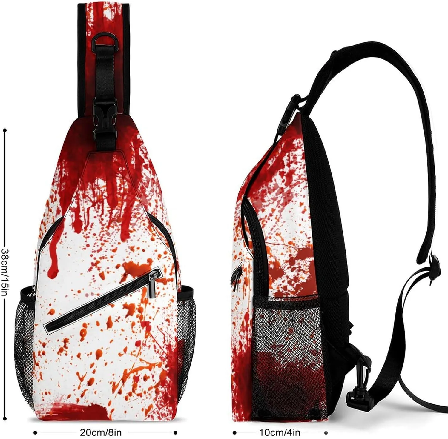 Blood Splatter Horror A Spacious And Large Capacity Portable Adjustable Chest Bag