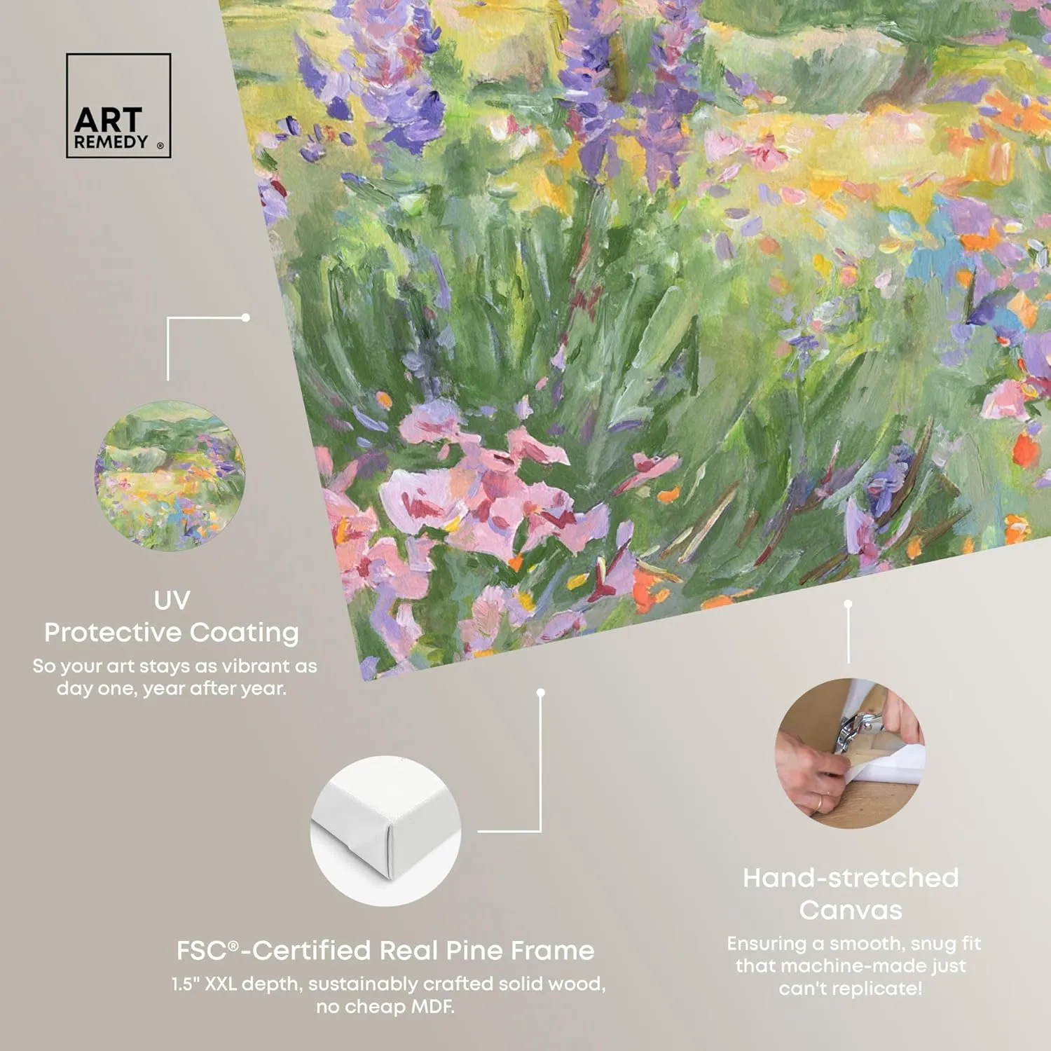Blooming Fields Canvas Spring Color Prints, Gallery Wrapped, 15 x 10