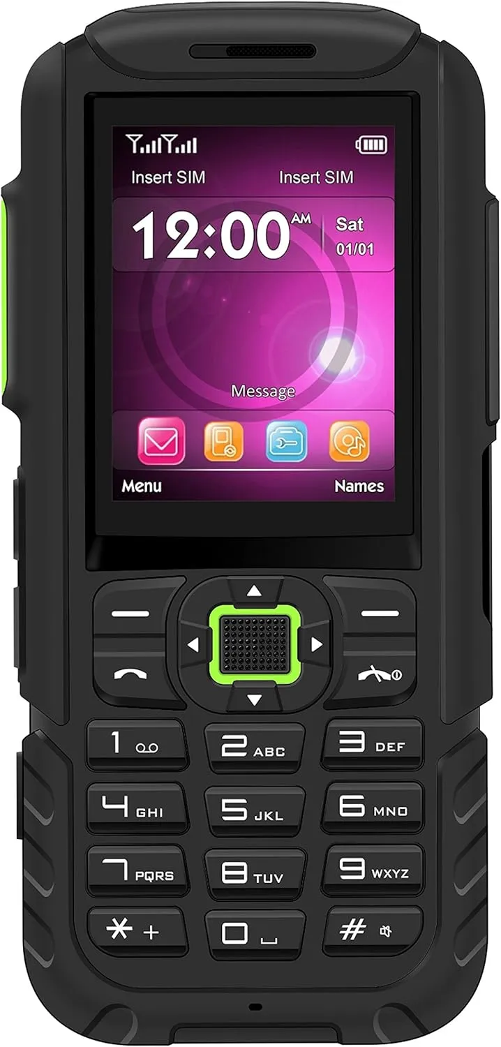 BLU Tank Mega T570 2.4" GSM Unlocked Cellphone 32MB Dual Sim W/Flashlight - Green