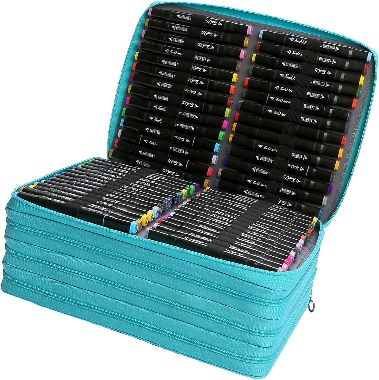Blue Marker Case, 224 Slots Alcohol Marker Case Markers Carrying Bag Holder for Art Sketch Marker, Permanent Paint Marker, Dry Erase Marker, Repair Marker Pen, Color Highlighte Art Supplies