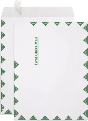 Blue Summit 100 First Class Mail Envelopes, First Class Mail Envelopes 9x12, Large and White for Mailing with Peel and Seal