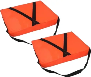 Boat Throwable Flotation Device, 18x14in High Buoyancy Red Throwable Flotation Cushions with Strap, Waterproof Rescue Floatation Device for Boating Swimming Safety