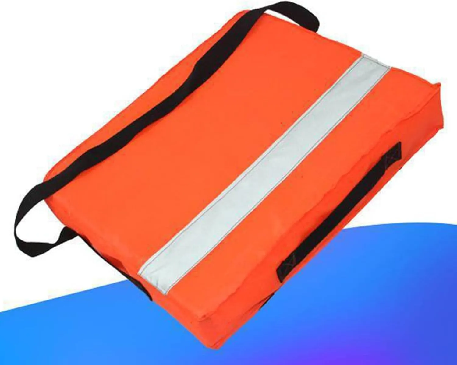Boat Throwable Flotation Device, 18x14in High Buoyancy Red Throwable Flotation Cushions with Strap, Waterproof Rescue Floatation Device for Boating Swimming Safety