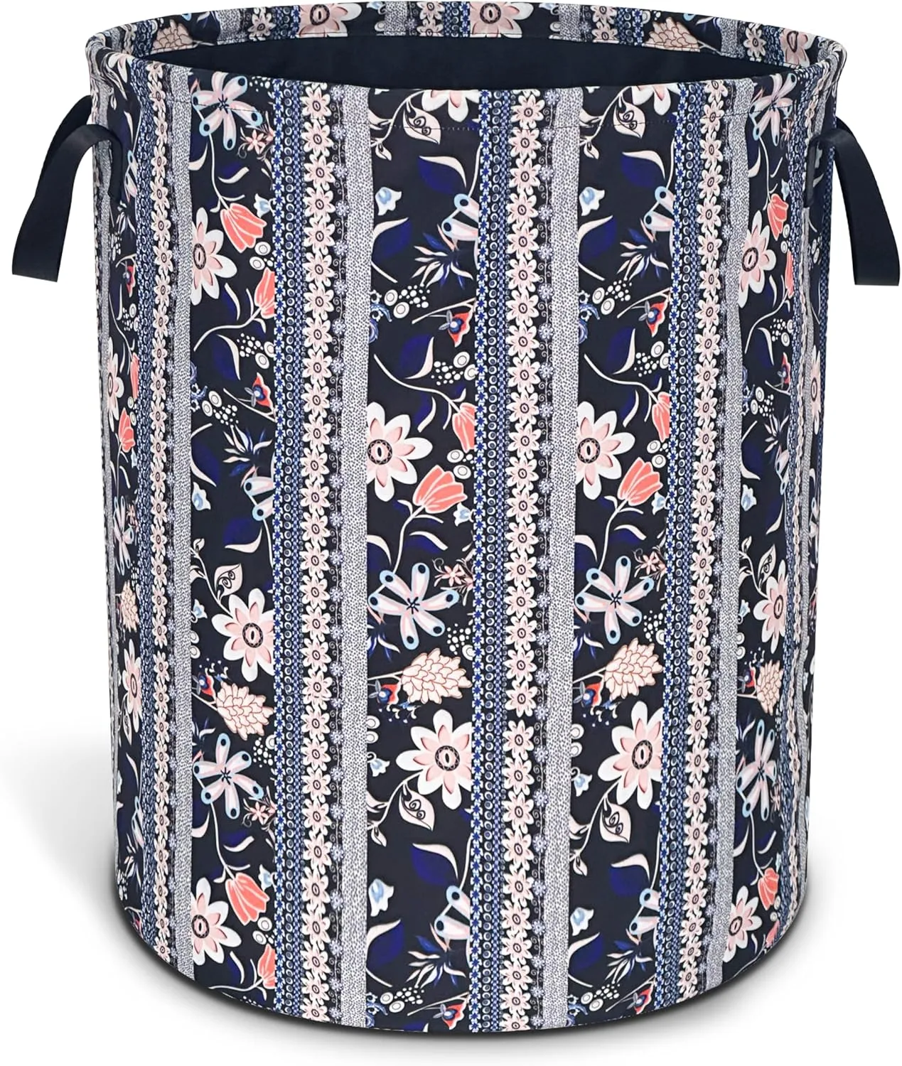 Boho Flowers Laundry Basket Floral Print Oxford Cloth Laundry Hamper With Handle Foldable Portable Clothes Storage Basket 18.9 X 16.5 Inch Storage Bag For Laundry Room/Bathroom/Bedroom/Dormitories