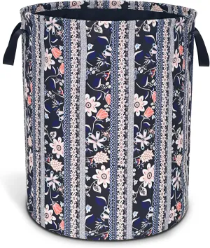 Boho Flowers Laundry Basket Floral Print Oxford Cloth Laundry Hamper With Handle Foldable Portable Clothes Storage Basket 18.9 X 16.5 Inch Storage Bag For Laundry Room/Bathroom/Bedroom/Dormitories