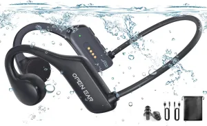 Bone Conduction Headphones, IP68 Waterproof Swimming Headphones, Bluetooth 5.3 Open Ear Headphones, Built-in MP3 32G MP3 Player, Wireless Underwater Earphones for Swimming, Running, Cycling, Diving