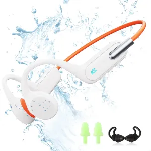 Bone Conduction Headphones IPX8 Waterproof Swimming Headphones Wireless Bluetooth 5.3 earphones Built-in 32G Open Ear Sports Headset with MP3 Player for Underwater, Running, Cycling and Hiking