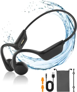 Bone Conduction Headphones - Swimming, Wireless Bluetooth, MP3 Mode 2 in 1, 10 H Battery Power, Fast Charging, IPX8 Waterproof for Sports