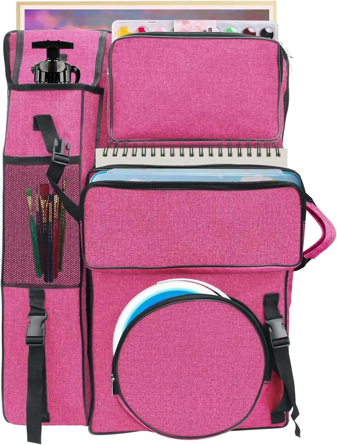 Boyistar Art Portfolio Carry Bag 20" x 26", Canvas Art Portfolio Backpack Traveling Outdoor Drawing Portfolio Case Large Capacity Artist Carrying Bag/Tote Bag for Drawing Board, Screen, Accessories