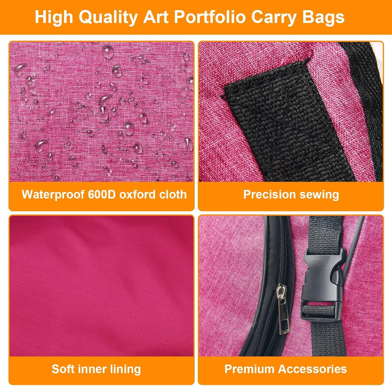 Boyistar Art Portfolio Carry Bag 20" x 26", Canvas Art Portfolio Backpack Traveling Outdoor Drawing Portfolio Case Large Capacity Artist Carrying Bag/Tote Bag for Drawing Board, Screen, Accessories