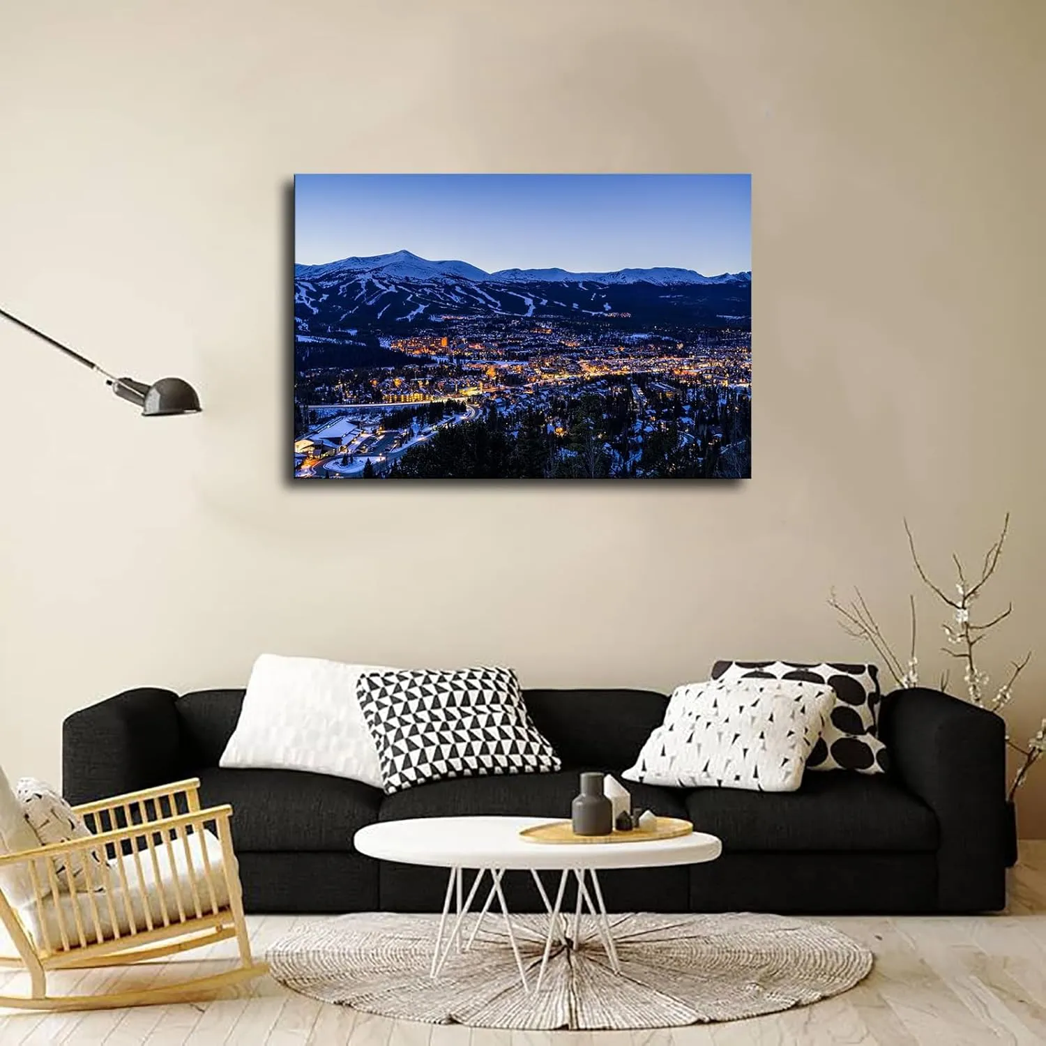 Breckenridge Colorado Winter Dusk Ski Runs Canvas Art Poster Wall Art Print Modern Unique Family Bedroom Living Room Decor (Unframed,16x24inch)