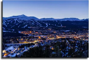 Breckenridge Colorado Winter Dusk Ski Runs Canvas Art Poster Wall Art Print Modern Unique Family Bedroom Living Room Decor (Unframed,16x24inch)