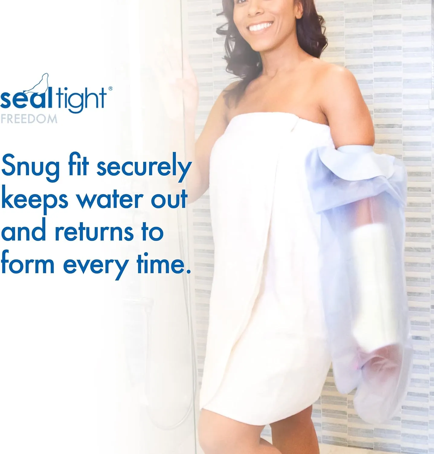Brownmed - Seal-Tight Freedom Universal Cast & Bandage Protector - Adult Arm Cast Protector for Shower & Swimming - Reusable, Waterproof Cast Shower Cover - Adult Arm