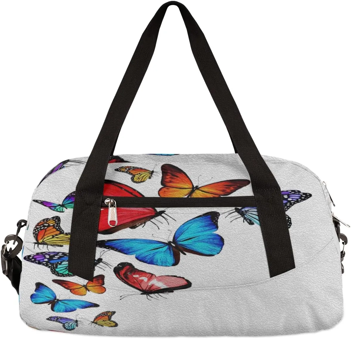 Butterflies Kids Duffel Bag for Girls Boys Teens, Oil Painting Dance Bag Overnight Small Duffel Bag Carry On Weekend Sports Gym Travel Bag for School Practice Gymnastics Ballet