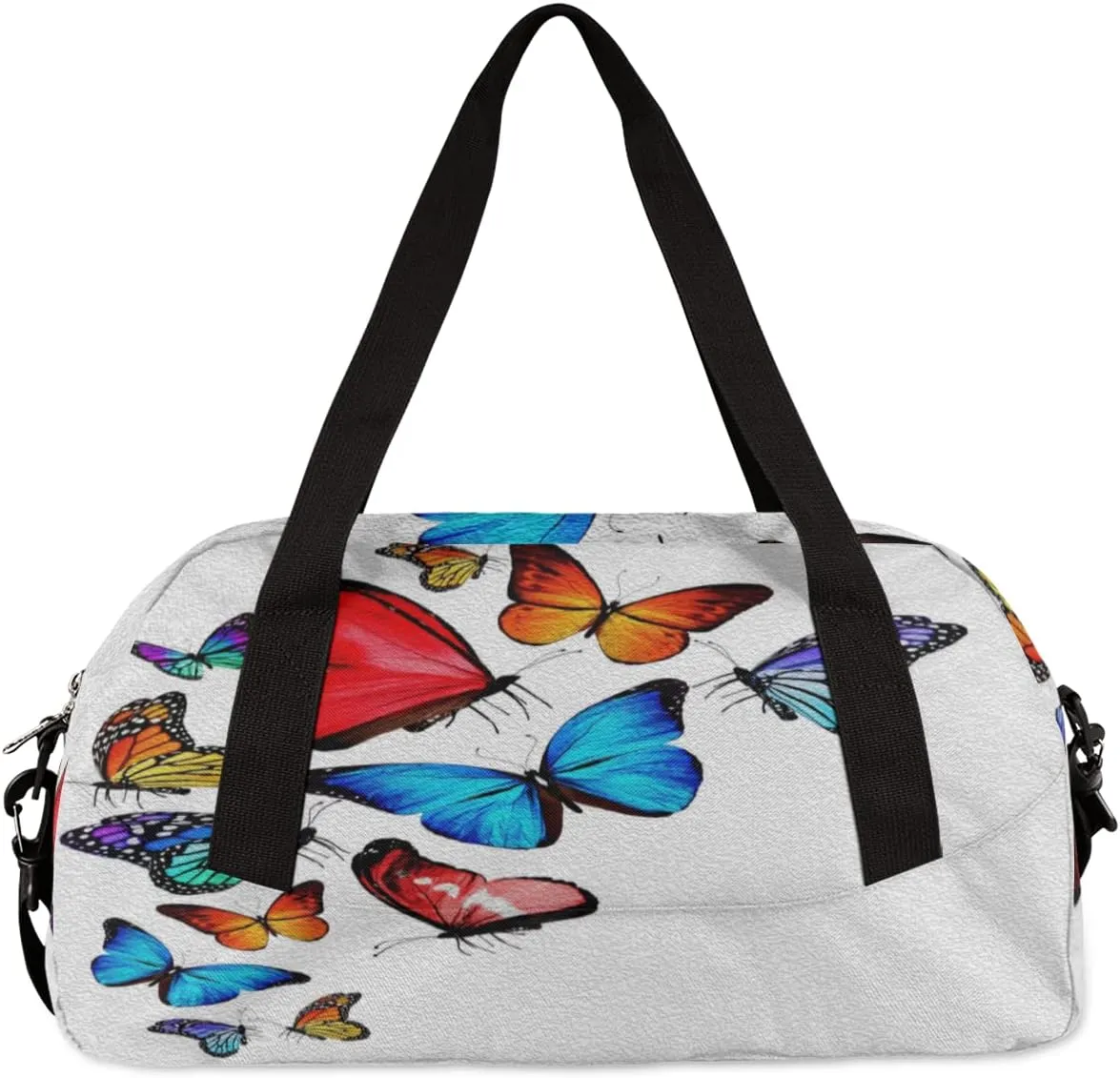 Butterflies Kids Duffel Bag for Girls Boys Teens, Oil Painting Dance Bag Overnight Small Duffel Bag Carry On Weekend Sports Gym Travel Bag for School Practice Gymnastics Ballet