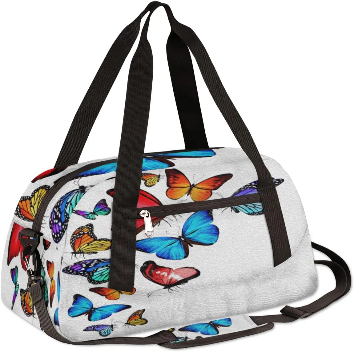 Butterflies Kids Duffel Bag for Girls Boys Teens, Oil Painting Dance Bag Overnight Small Duffel Bag Carry On Weekend Sports Gym Travel Bag for School Practice Gymnastics Ballet