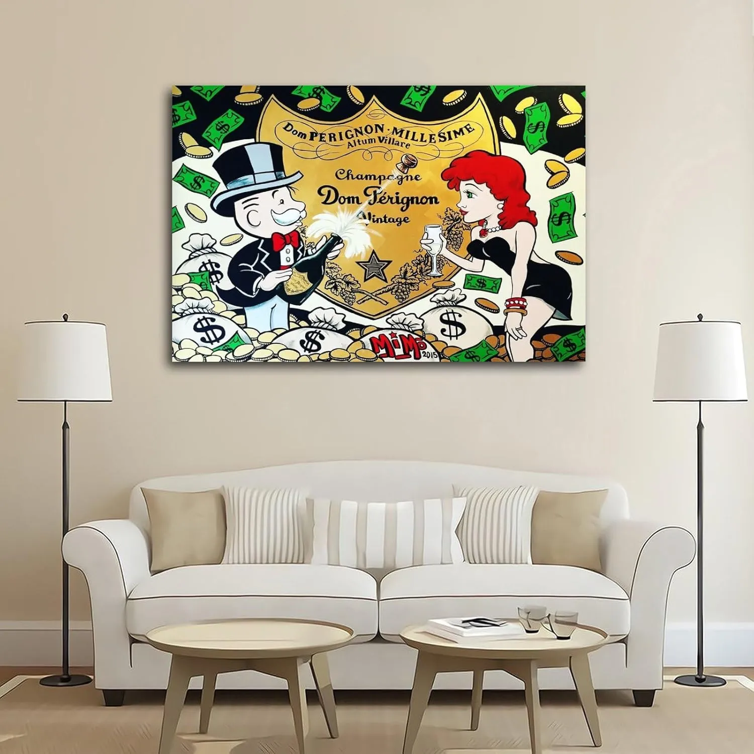 BUUTUUCE Alec-Monopolys Dom Perignon Canvas Art Poster And Wall Art Picture Print Modern Family Bedroom Decor Posters 24x36inch(60x90cm)